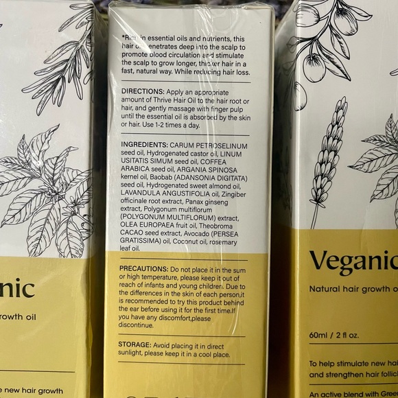 NIB VEGANIC | Natural Hair Growth Oil - 3 bottles - Picture 3 of 4